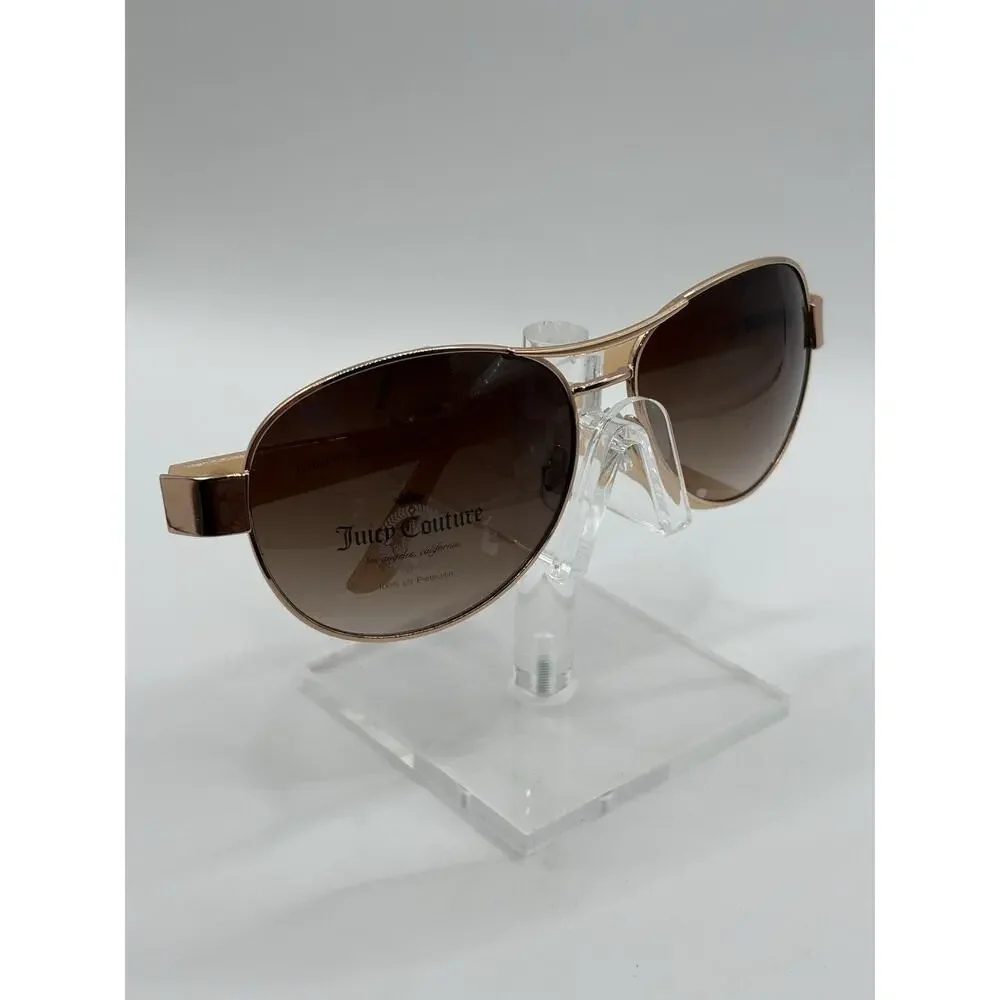 Juicy Couture Aviator Sunglasses Brown Gradient Rose Gold Beige Women WJC61SG28S